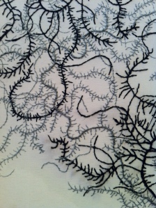 Study (Usnea) lichen stitch detail two