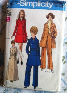 Simplicity 70s suit terench and pants pattern