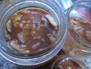 kimchi tops of jars